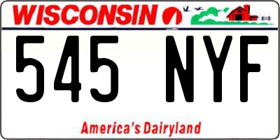 WI license plate 545NYF