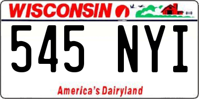 WI license plate 545NYI