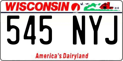 WI license plate 545NYJ