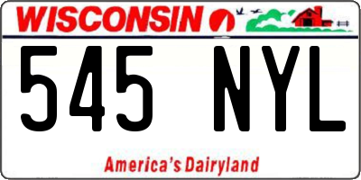 WI license plate 545NYL