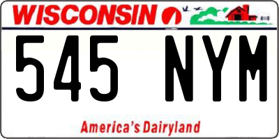 WI license plate 545NYM