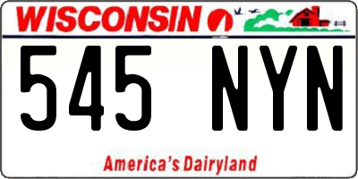WI license plate 545NYN