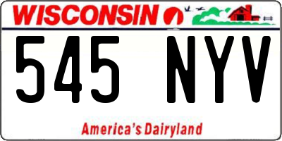 WI license plate 545NYV