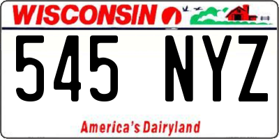 WI license plate 545NYZ