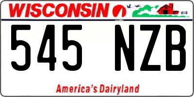 WI license plate 545NZB