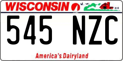 WI license plate 545NZC
