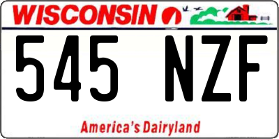 WI license plate 545NZF