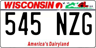 WI license plate 545NZG