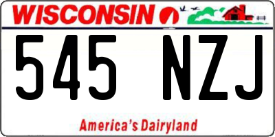 WI license plate 545NZJ