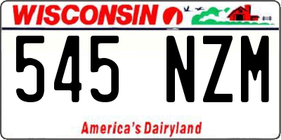 WI license plate 545NZM