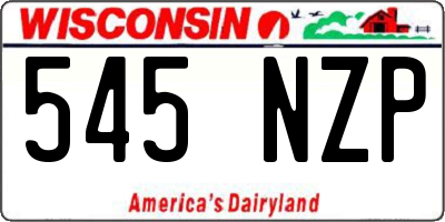 WI license plate 545NZP