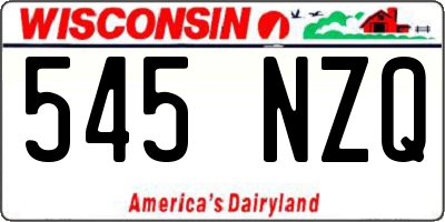 WI license plate 545NZQ