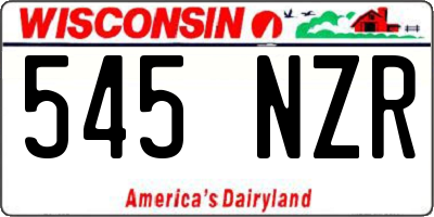 WI license plate 545NZR