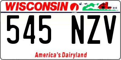WI license plate 545NZV