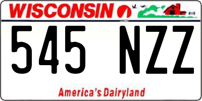 WI license plate 545NZZ