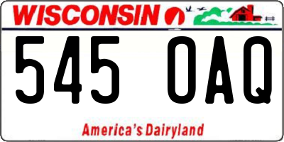 WI license plate 545OAQ