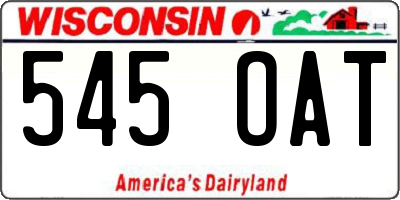 WI license plate 545OAT