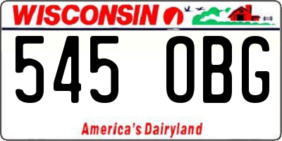 WI license plate 545OBG