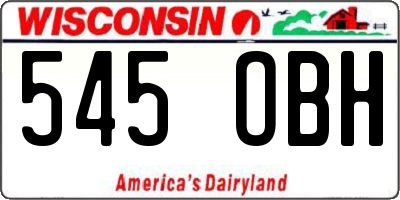 WI license plate 545OBH