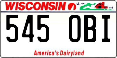 WI license plate 545OBI