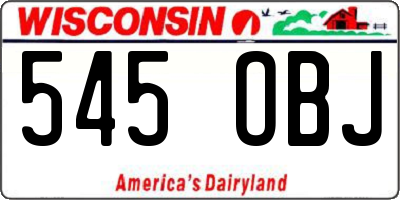 WI license plate 545OBJ