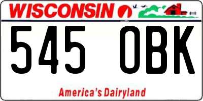 WI license plate 545OBK