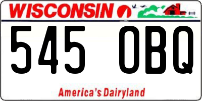 WI license plate 545OBQ