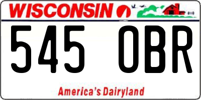 WI license plate 545OBR