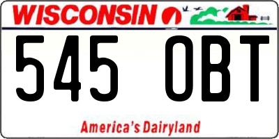 WI license plate 545OBT