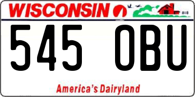 WI license plate 545OBU