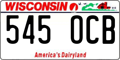 WI license plate 545OCB