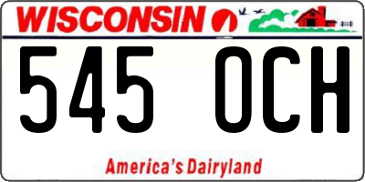 WI license plate 545OCH