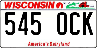 WI license plate 545OCK