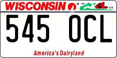 WI license plate 545OCL