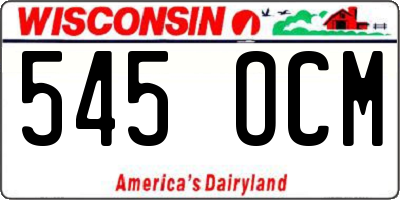 WI license plate 545OCM
