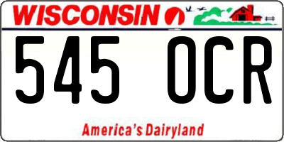 WI license plate 545OCR