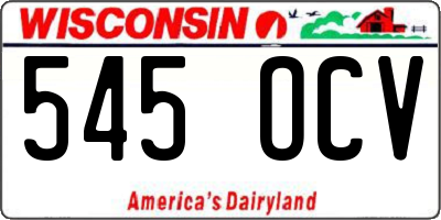 WI license plate 545OCV