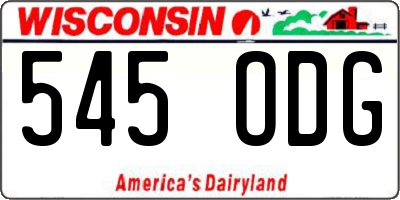 WI license plate 545ODG