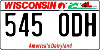 WI license plate 545ODH