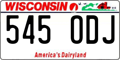 WI license plate 545ODJ