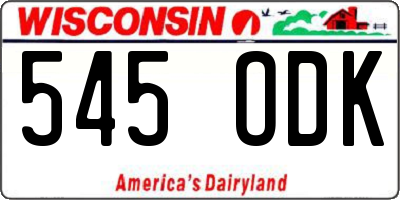 WI license plate 545ODK