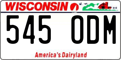 WI license plate 545ODM