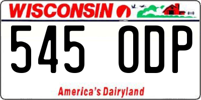 WI license plate 545ODP