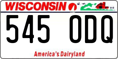 WI license plate 545ODQ