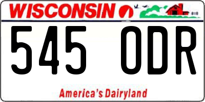 WI license plate 545ODR