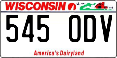 WI license plate 545ODV