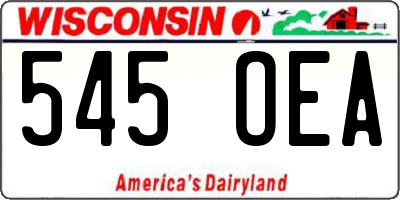 WI license plate 545OEA