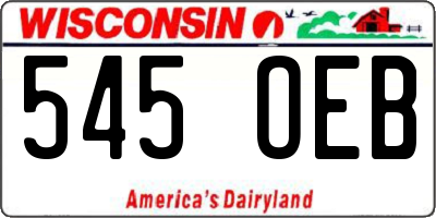 WI license plate 545OEB