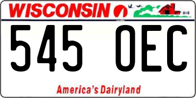 WI license plate 545OEC