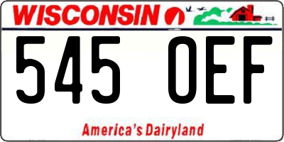 WI license plate 545OEF